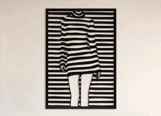 Laser-cut metal portrait wall art