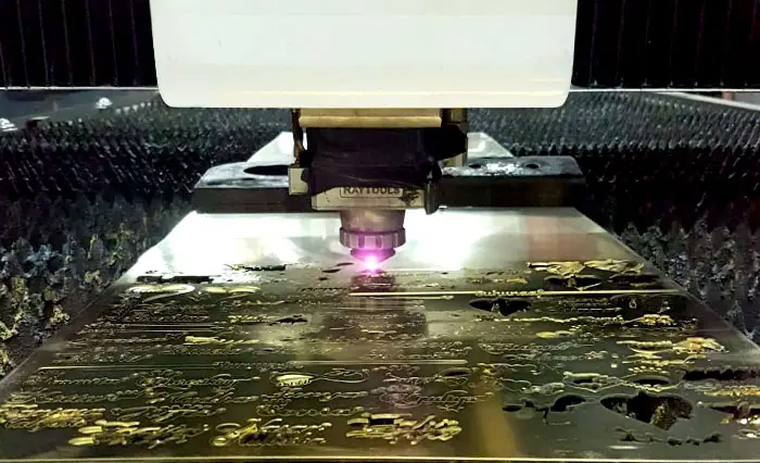 Laser cutting brass and aluminium sheet