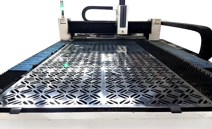 Stainless steel sheet being laser cut